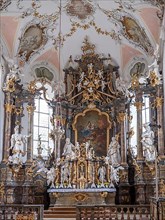 High altar in the rococo church of St. Ulrich