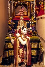 Doll display of kolu during the Navratri festival in Tamil Nadu