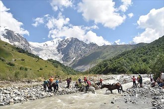 River crossing in Adishi