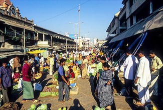 Busy city market in Bengaluru Bangalore