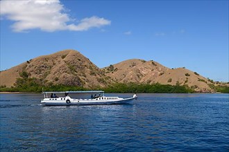 Typical tourist boat off Rinca Island