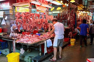 Butcher's shop at market