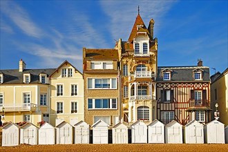 Beach promenade of Saint-Aubin-sur-Mer in the department of Calvados