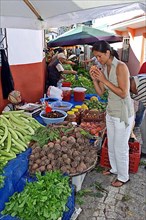 Woman at vegetable market