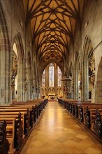 Interior view of the late Gothic Holy Cross Minster