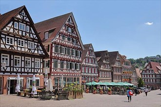 Half-timbered houses on the market square in Calw