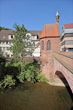 St. Nicholas Chapel built in 1400 at the St. Nicholas Bridge over the Nagold in Calw