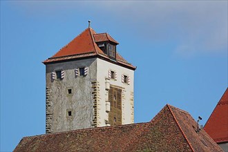 Spire of the historic Schurkenturm at Hohenberg Castle in Horb im Neckar