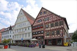 Half-timbered houses with Schmid's pharmacy in Nagold