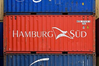 Stacked freight containers Hamburg Sued