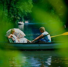 Couple in a rowing boat