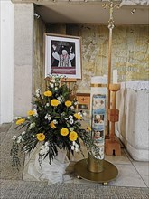 The new altar with a picture of Pope Benedict XVI in St. Oswald Church