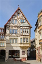 Half-timbered house with bay window built in 1902 in the Oelgasse in Mosbach