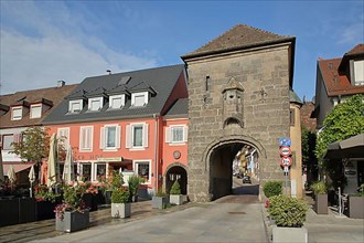 Historic Gutgesellenturm built in 1319 in Breisach