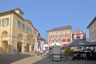 Old Market with Old Town Hall and Hotel zum Karpfen in Eberbach