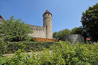 Historic town fortification with tower in Gundelsheim