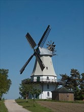The Sprengel windmill on the Muehlenberg. The mill has been renovated and is a listed building. It serves as a museum
