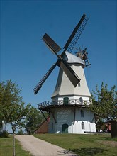 The Sprengel windmill on the Muehlenberg. The mill has been renovated and is a listed building. It serves as a museum