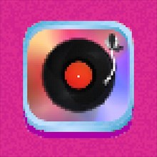 Pixel art vector DJ icon