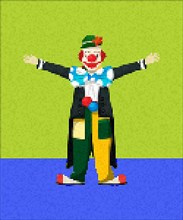 Pixel art clown vector icon