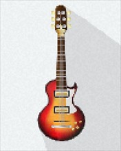 Pixel art electric guitar icon