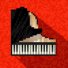 Pixel art grand piano icon