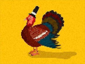 Pixel art Thanksgiving Day turkey