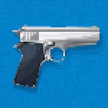 Pixel art pistol icon