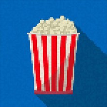 Pixel art popcorn icon
