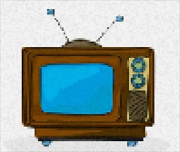 Pixel art retro tv vector icon