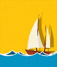 Pixel art sailing ship
