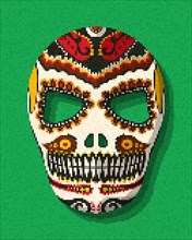 Pixel art sugar skull