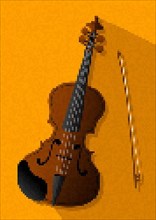 Pixel art vector violin icon