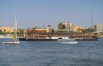 Excursion boats with historic cruise ship Sudan