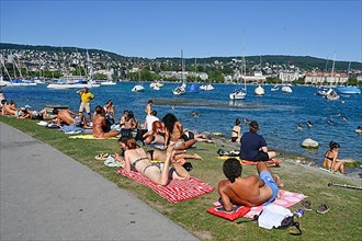 Bathers Lake Zurich City of Zurich