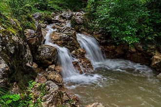 Cascades at the waterfall in the Breuergraben along the Schwarzache