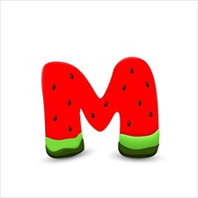 Watermelon letter M