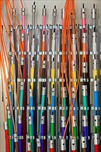 Coloured fibre optic cables for broadband connections