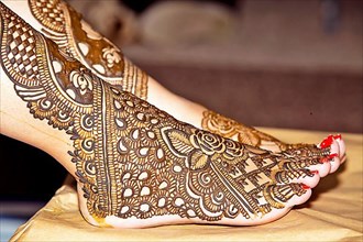 Henna design on Brides foot