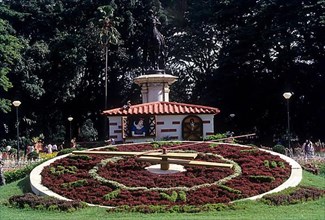 The floral clock in Lal Bagh garden in Bengaluru or Bangalore