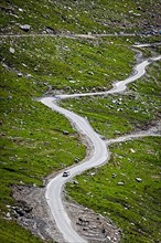 Serpentine road in Himalayas mountains. Himachal Pradesh