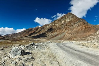 Manali-Leh road to Ladakh in Indian Himalayas near Baralacha-La pass. Himachal Pradesh