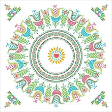 Seamless pattern design inspired by traditional Hungarian embroidery
