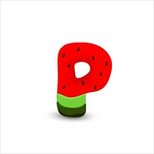 Watermelon letter P