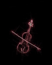 Violin grunge sketch over black background