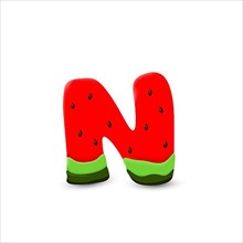 Watermelon letter N