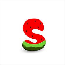 Watermelon letter S