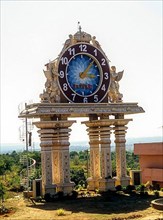 A clock tower on Omkar Hills in Rajarajeshwari Nagar near Bengaluru Bangalore