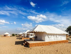 Luxury tents in desert. Jaisalmer