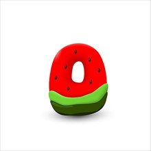 Watermelon letter O